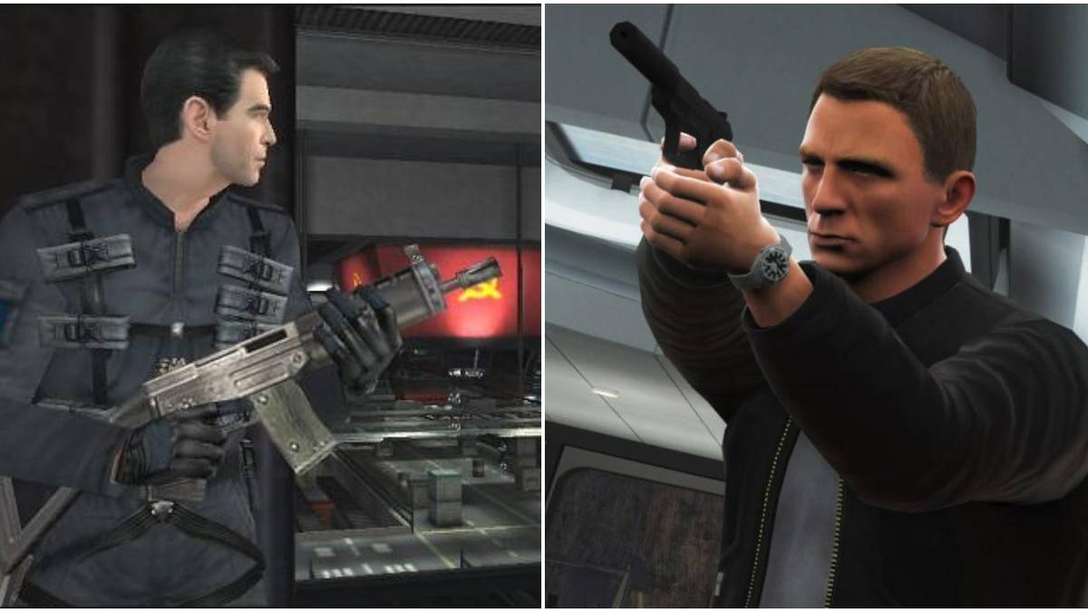 (Left) James Bond in Everything or Nothing (Right) James Bond in Blood Stone