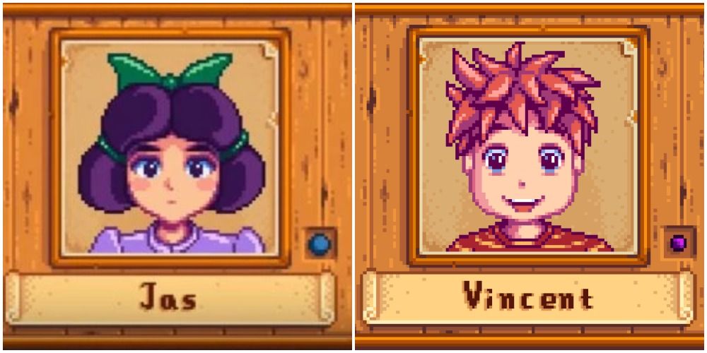 Jas and Vincent in Stardew Valley