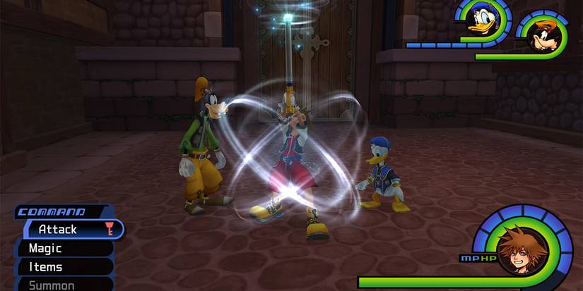 Sora using Aero in Kingdom Hearts