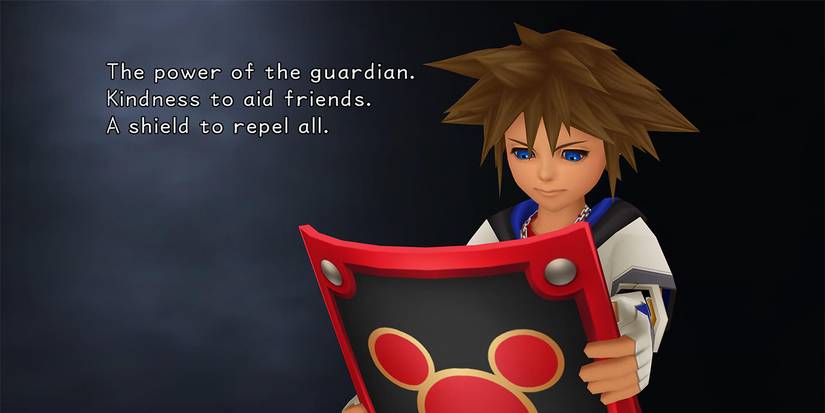Sora holding the Dream Shield in Kingdom Hearts