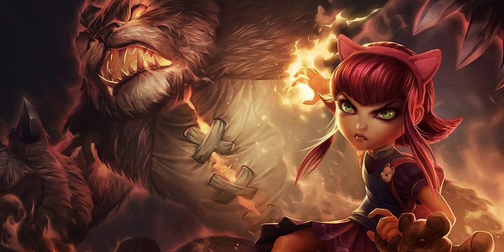 league of legends annie holding ball of fire with tibbers