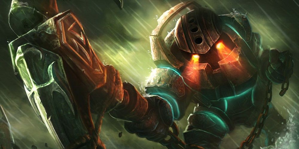 Nautilus with anchor in the rain in League of Legends