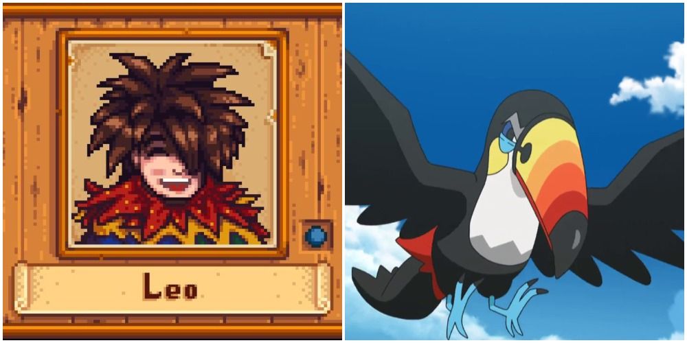 Leo, and a Toucannon in the Pokemon anime