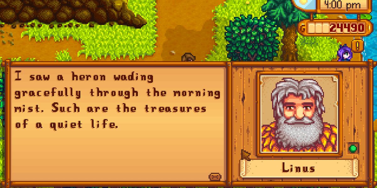 Linus speaking to the player