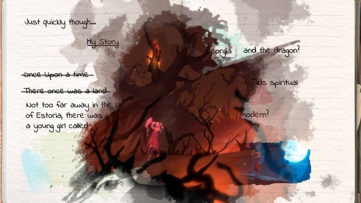 forest on fire within a magic diary