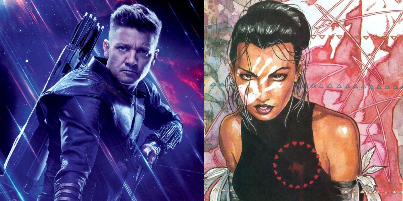 Hawkeye Jeremy Renner and comic character Echo