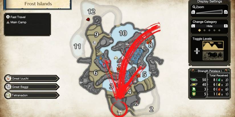 monster hunter rise frost islands map anteka spawn