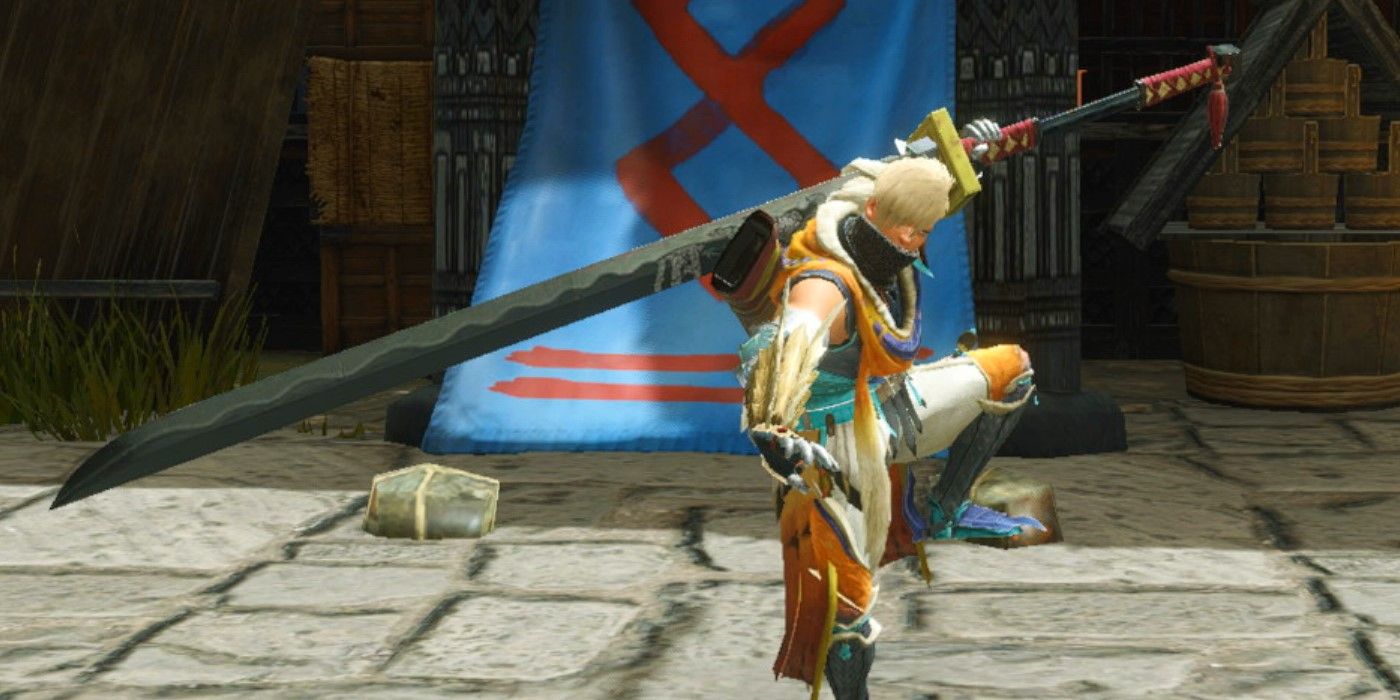 hunter posing with long sword