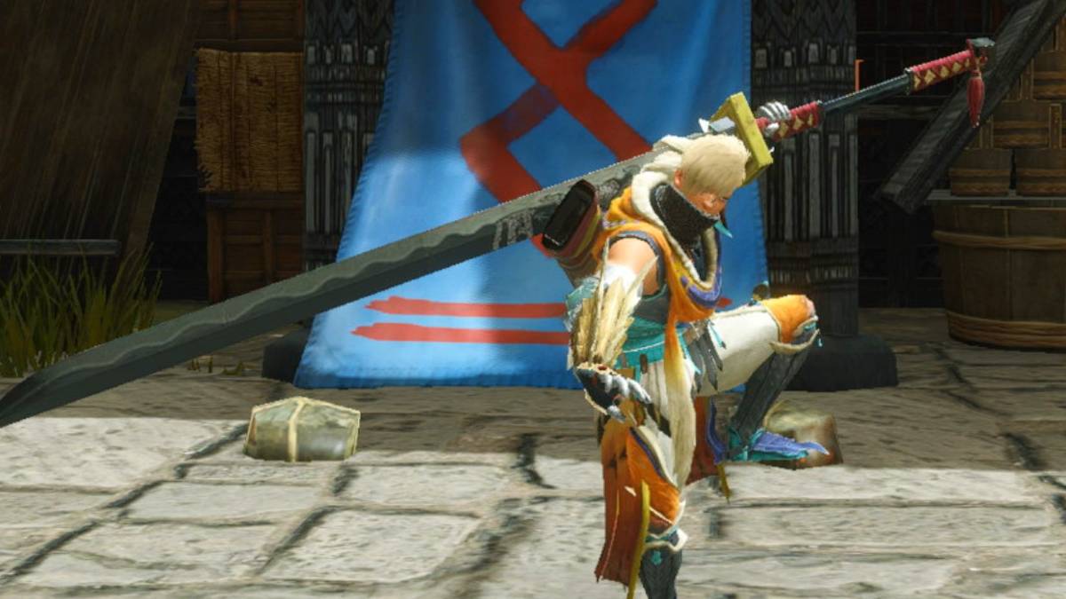 hunter posing with long sword