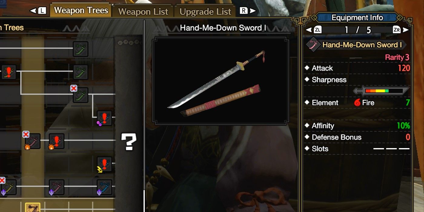 hand me down sword upgrade menu