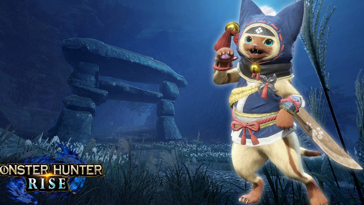 monster hunter rise palico with logo