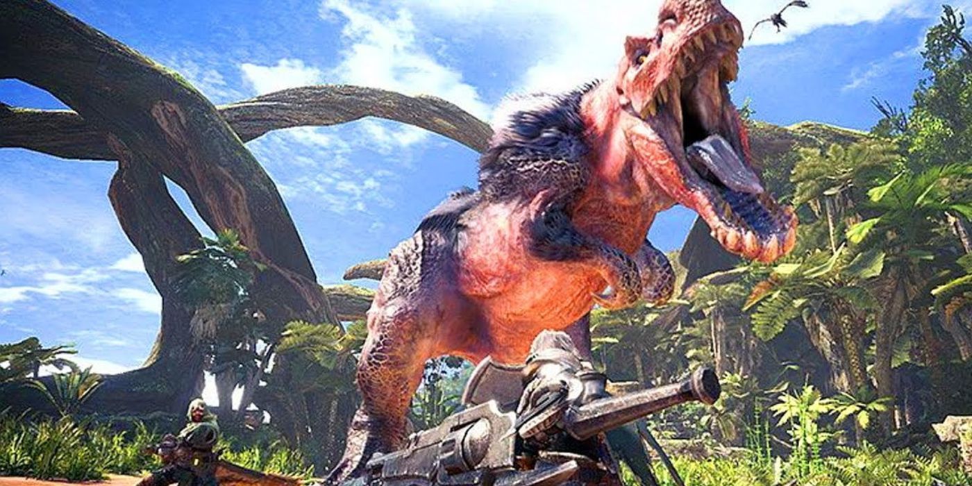 Monster Hunter World Fighting Giant Boss