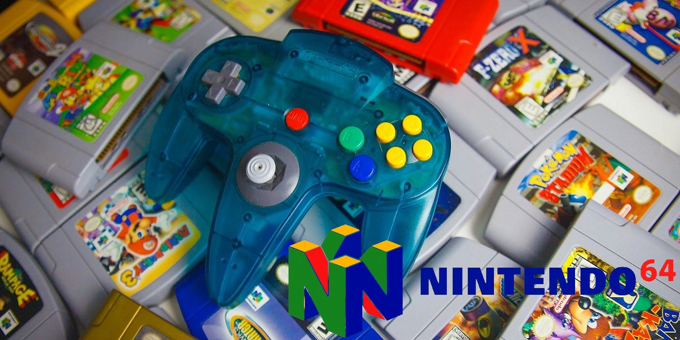 Nintendo 64 logo with controller and games in the background