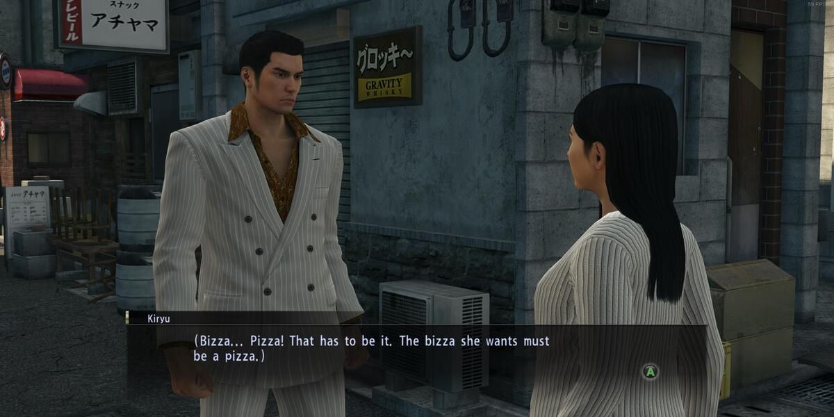 Yakuza 0 - Kiryu speaking to a woman