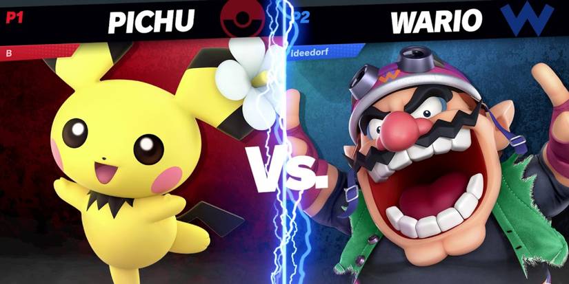 super smash bros ultimate pichu vs wario