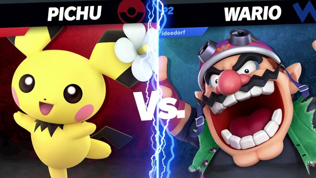 super smash bros ultimate pichu vs wario
