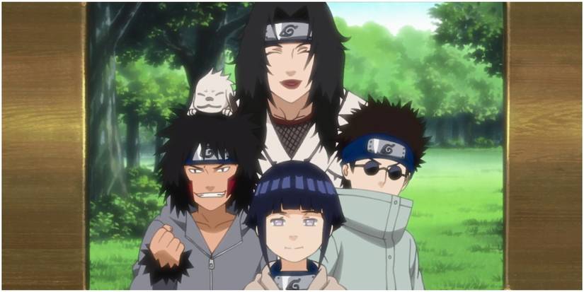 naruto team 8 hinata shino kiba kurenai