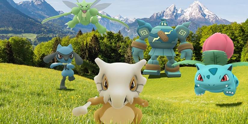 Promotional image featuring several Pokemon in Pokemon Go