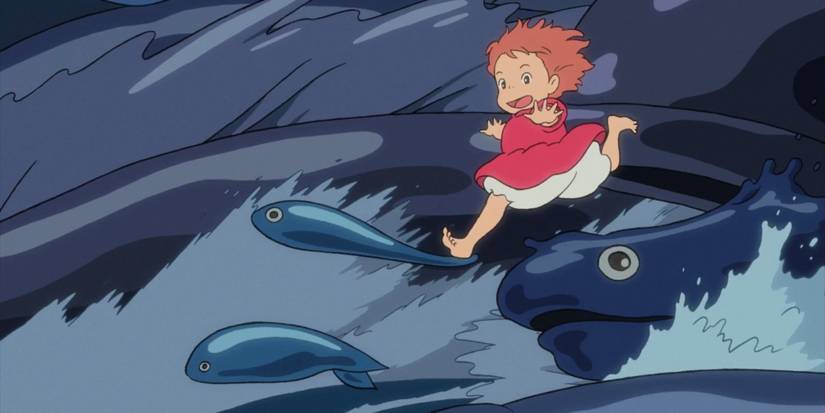 Ponyo running through water