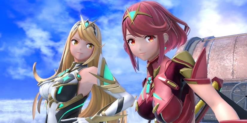 Super Smash Bros Ultimate Mythra and Pyra Posed In Game