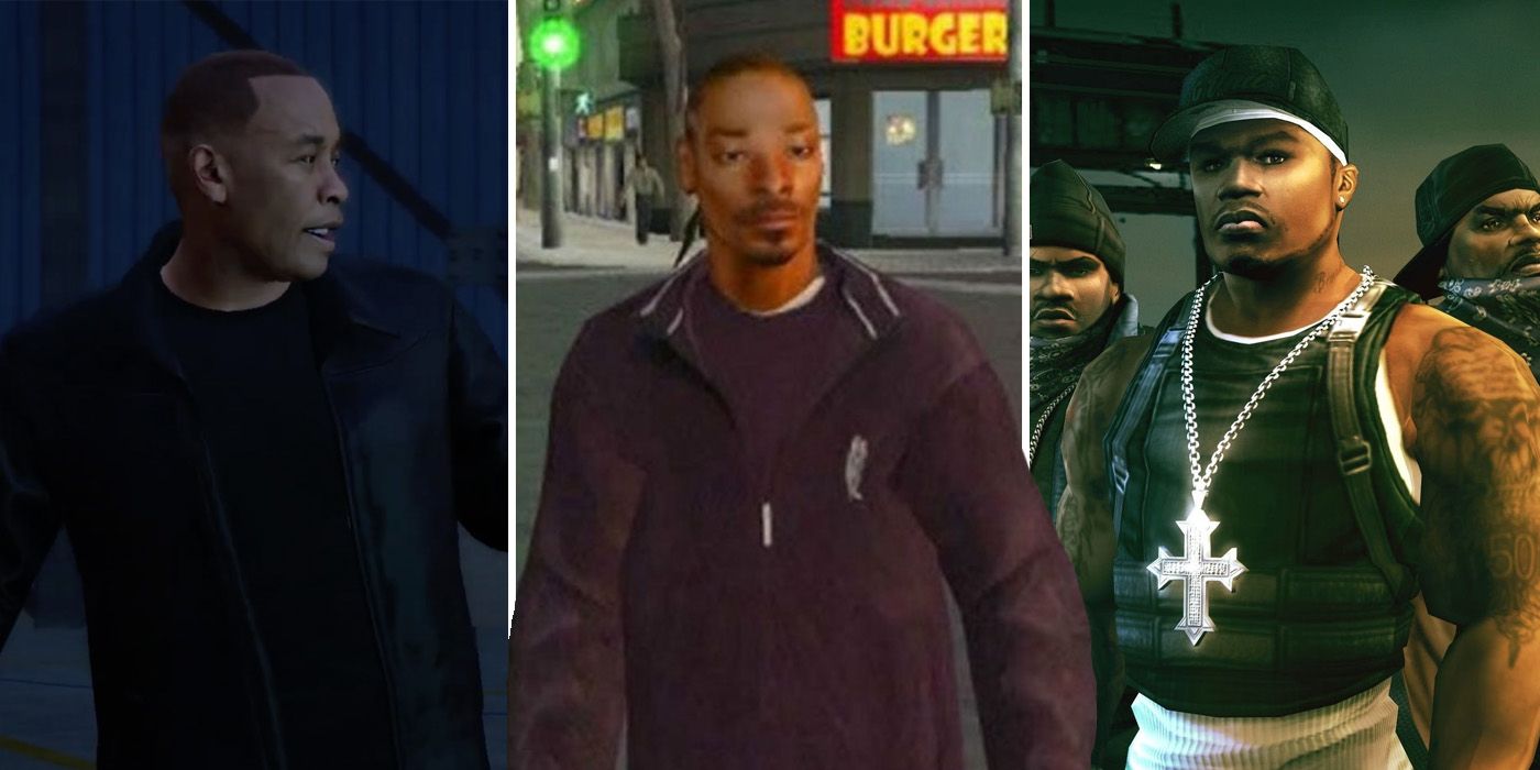 Dr. Dre in GTA, Snoop Dogg in True Crime and 50 Cent in Bulletproof