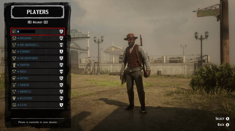 a full lobby display within red dead online