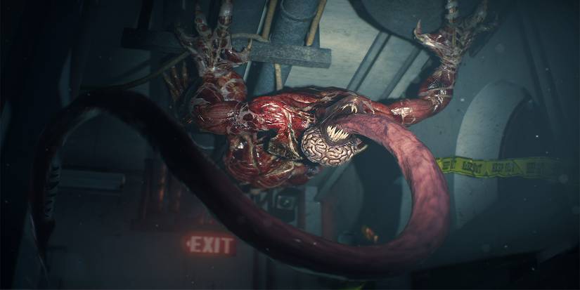 Resident Evil 2 Licker with its tongue out