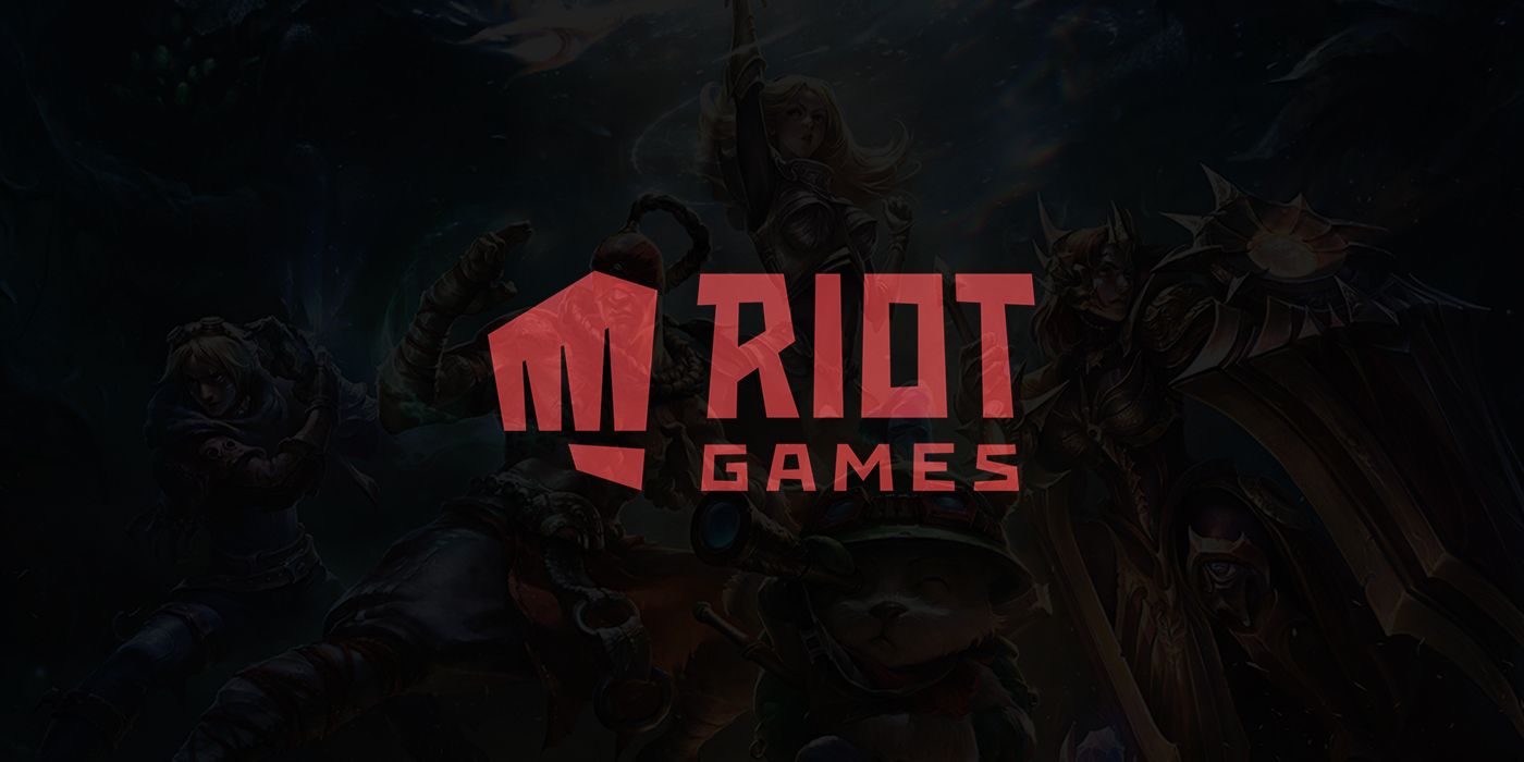 riot logo overlaid league heroes