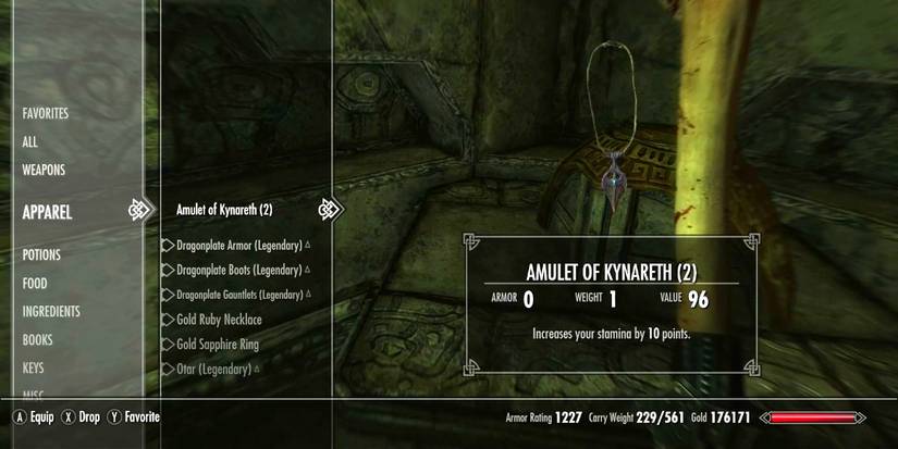 amulet that increases stamina.