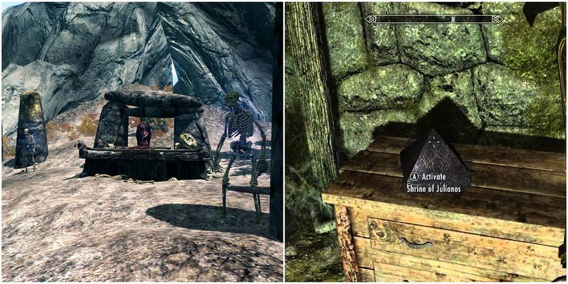 shrine to akatosh and a shrine to julianos.