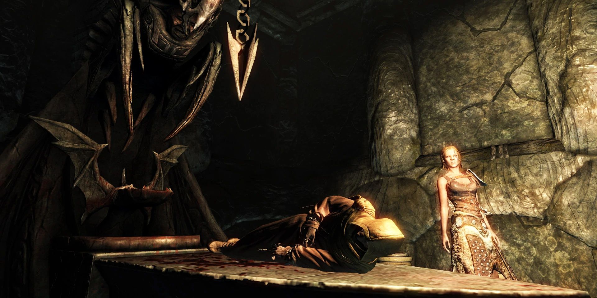 The Dragonborn can feast upon the flesh of the priest Brother Verulus in Skyrim