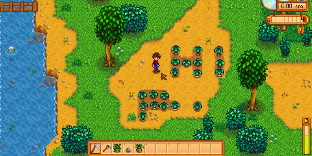 Stardew Valley player foraging spring onions