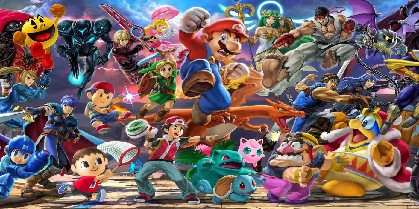 Smash Bros. Ultimate character mural section
