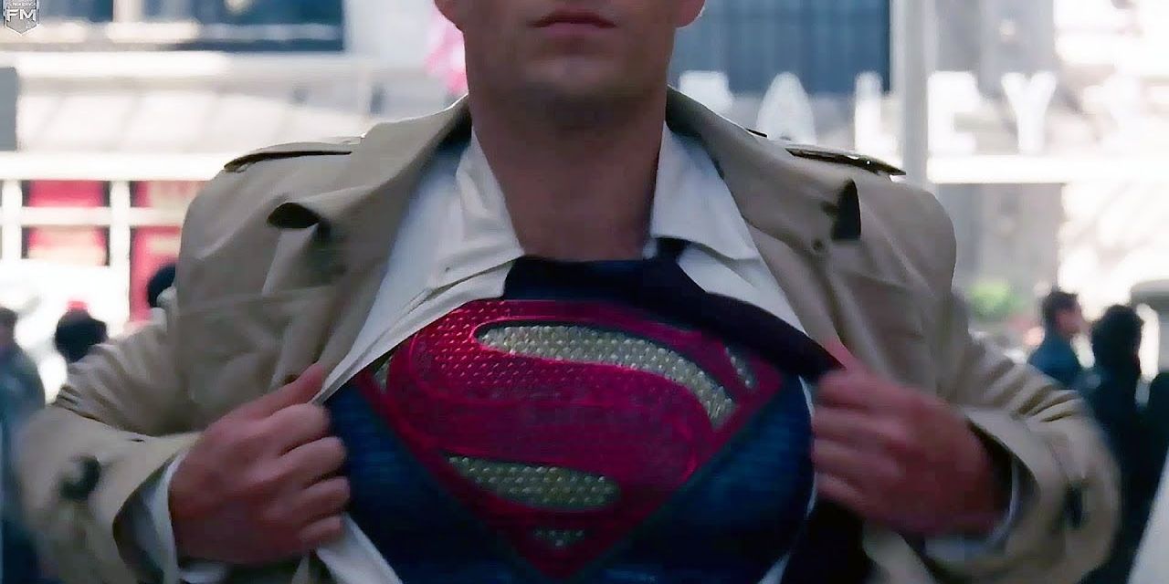 superman reveals his suit Cropped