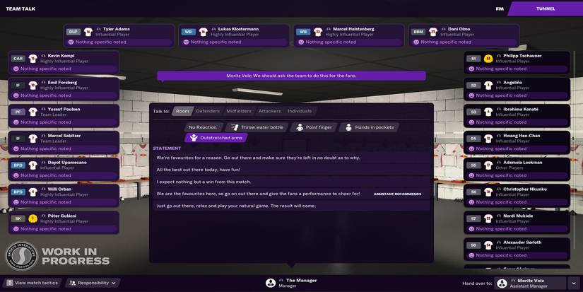 Football Manager 21 - team talk