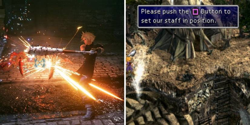 Cloud's Nail Bat from Final Fantasy VII Remake and Bone Village from the original game