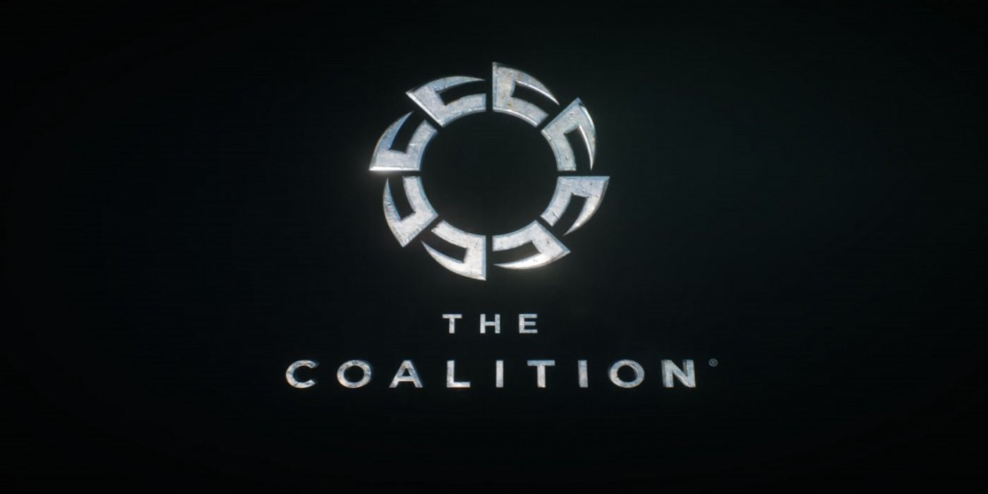 the coalition logo black background silver logo