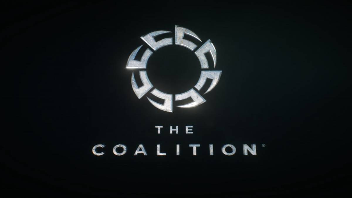 the coalition logo black background silver logo