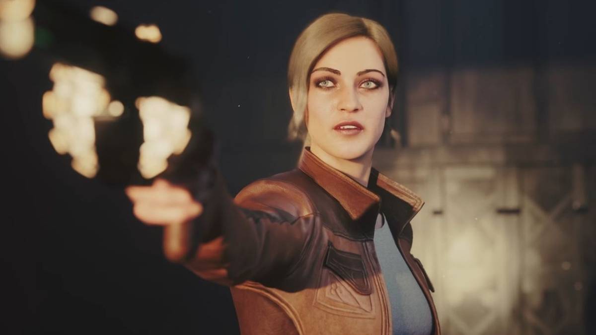 blonde woman in leather jacket, halcyon helen