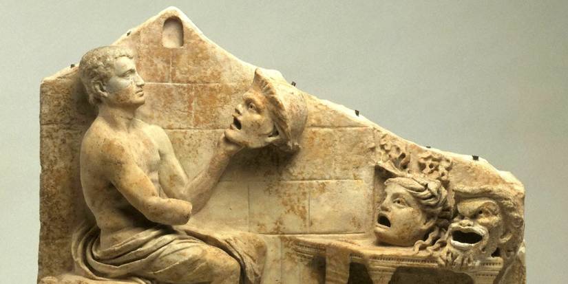 Ceramic theater masks from Greece