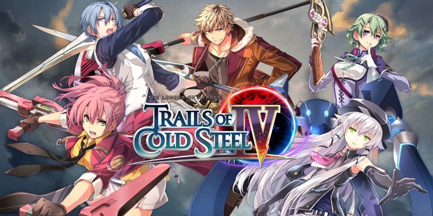 legend of heroes trails of cold steel 4 students and logo