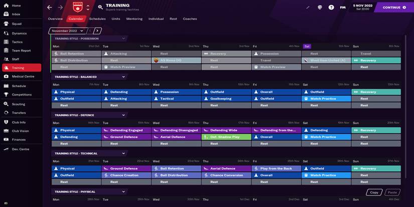 Football Manager 21 - training