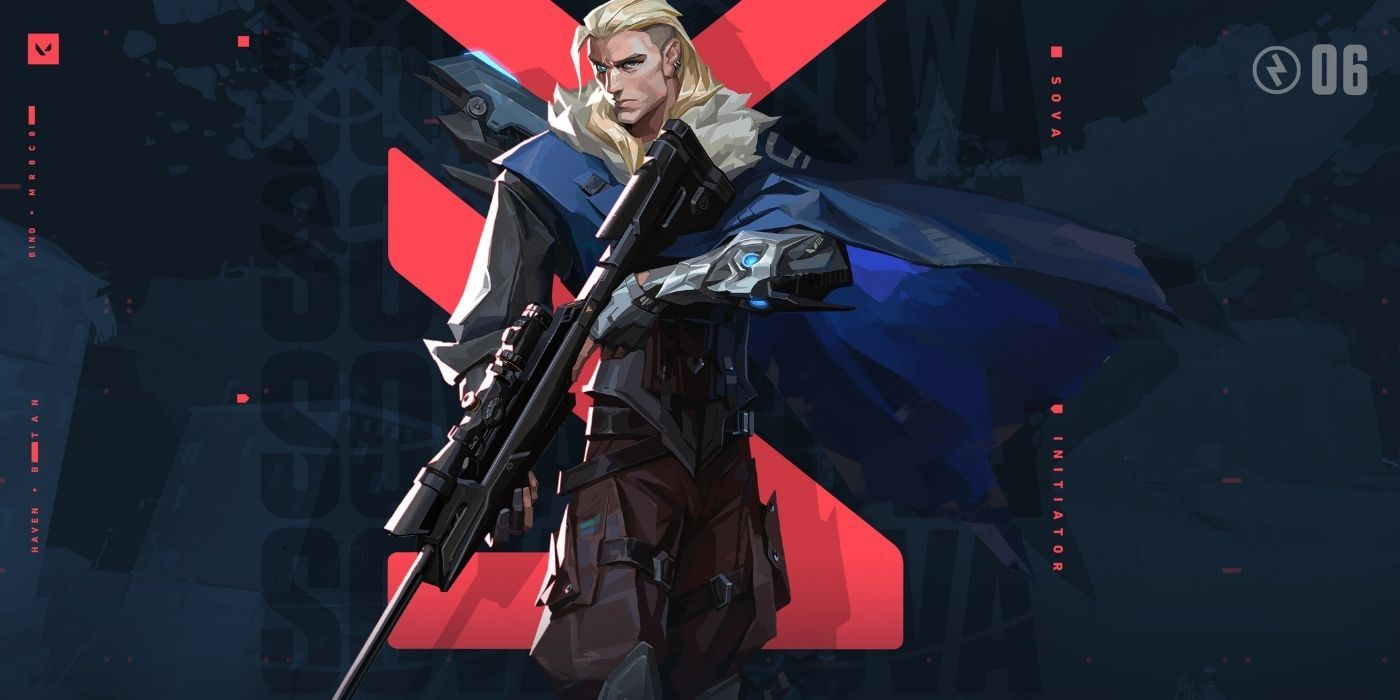 sova, valorant agent with cape and sniper gun