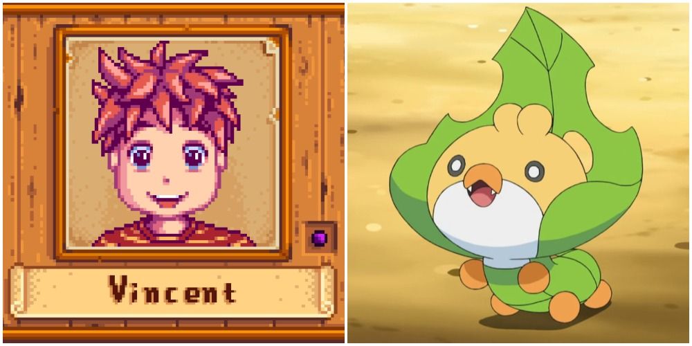 Vincent from Stardew Valley, and a Sewaddle