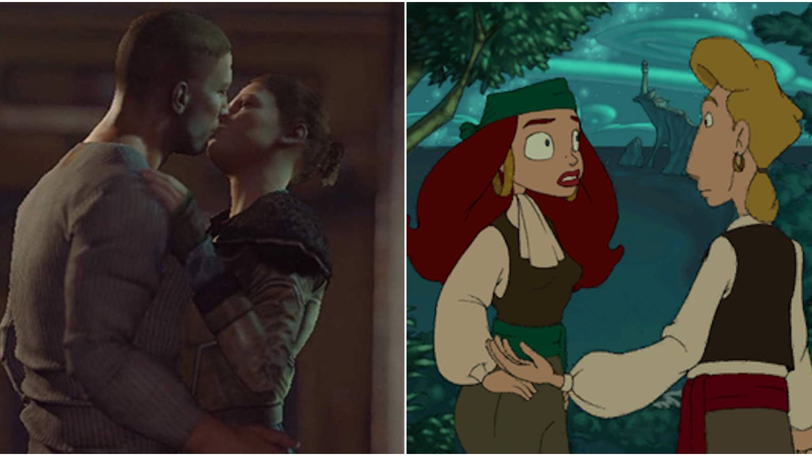 wolfenstein and monkey island split image