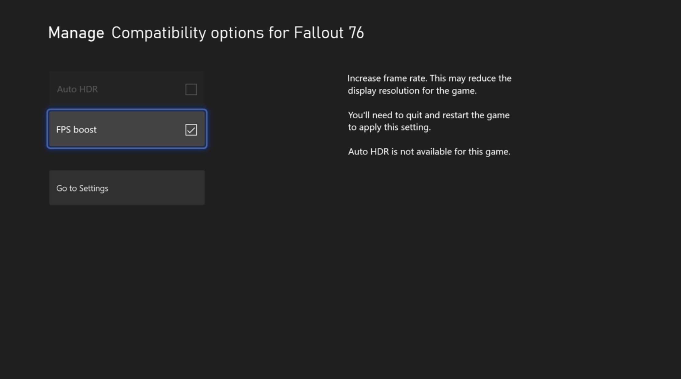 fallout 76 options list for enhancing the game
