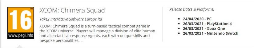 xcom pegi rating