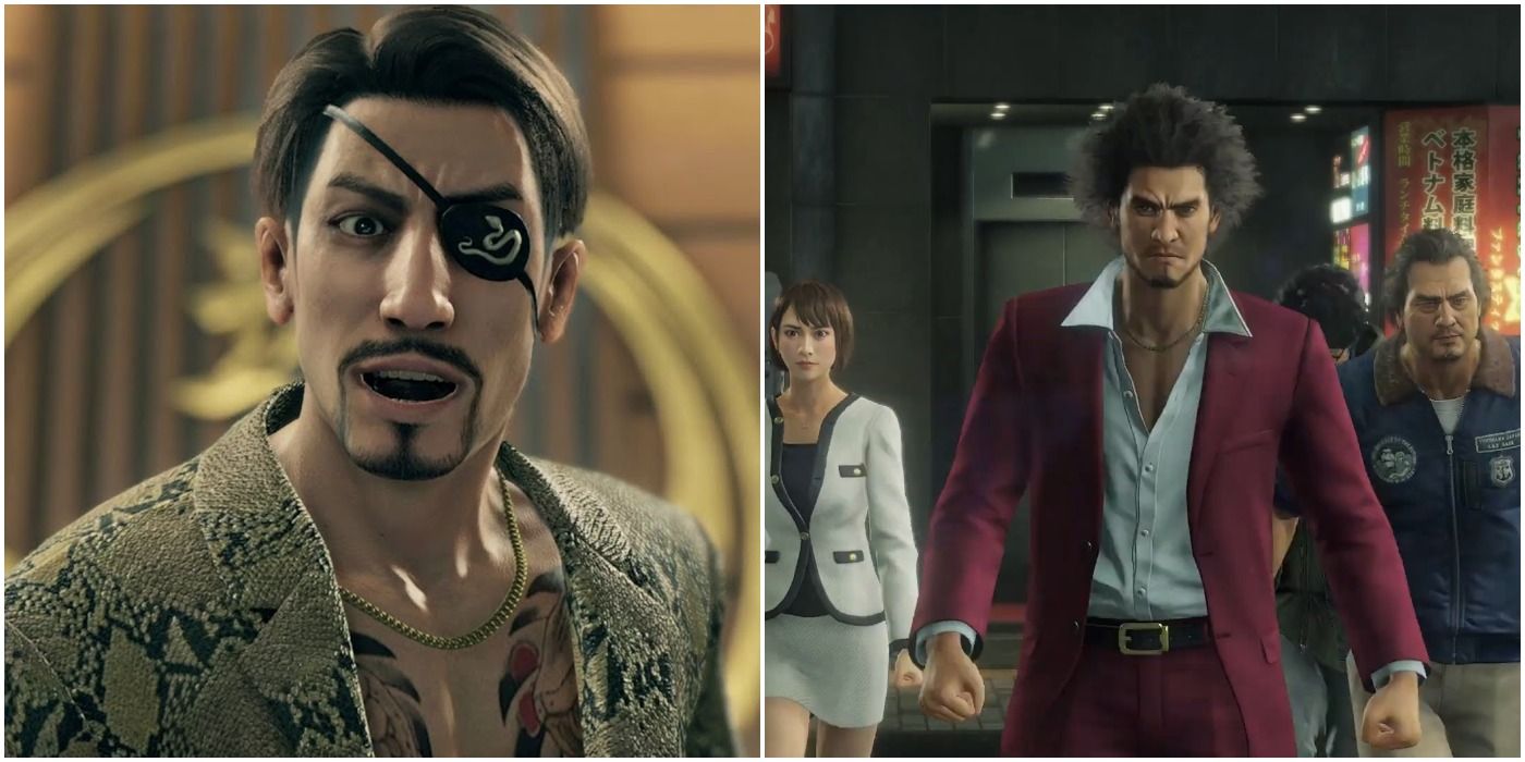 (Left) Majima in Yakuza 0 (Right) Main characters from Yakuza: Like A Dragon