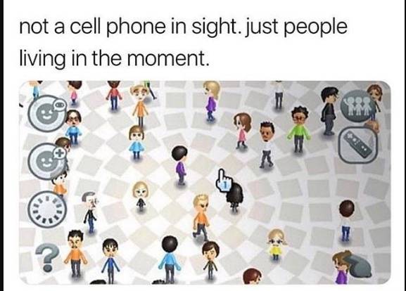 meme about the mii lobby being a relaxed place.