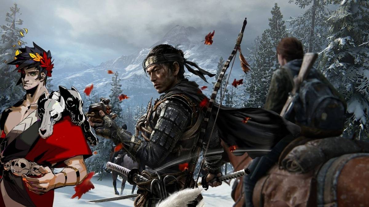 characters from multiple video games, a greek demigod, a japanese warrior, a girl on horseback